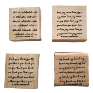 Stampin’ Up Script Words Rubber Stamp Set Love Peace Joy Thank Friend